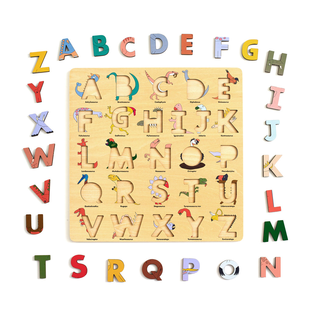 Alphabeted Dino Wooden Alphabet Puzzle – Alphabet Legends Australia